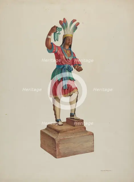 Cigar Store Indian, c. 1939. Creator: Robert W.R. Taylor.