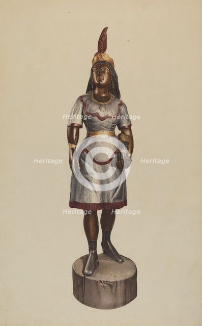 Cigar Store Pocahontas, 1935/1942. Creator: Unknown.