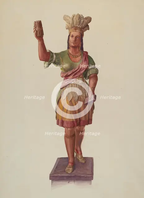 Cigar Store Pocahontas, 1935/1942. Creator: Lucille Lacoursiere.