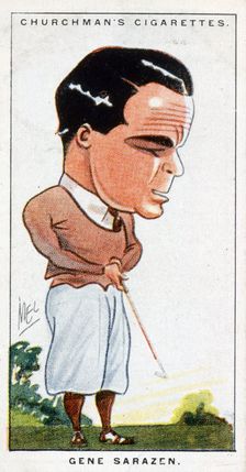 Cigarette card of Gene Sarazen, American, c1930s. Creator: Unknown