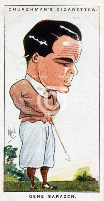 Cigarette card of Gene Sarazen, American, c1930s. Creator: Unknown.