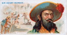 Cigarette Card Sir Henry Morgan, Capture of Panama , pub. 1888 (colour lithograph). Creator: American School (19th Century)