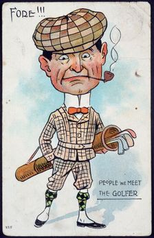 Cigarette card, The Golfer c1910s. Creator: Unknown