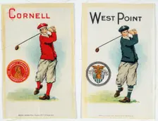 Cigarette cards for Cornell and West Point universities, American, c1900. Creator: Unknown
