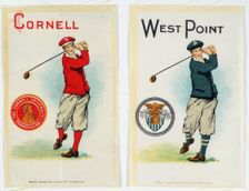 Cigarette cards for Cornell and West Point universities, American, c1900