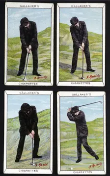 Cigarette cards showing tips from James Braid, c1900. Creator: Unknown