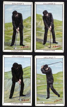 Cigarette cards showing tips from James Braid, c1900. Creator: Unknown