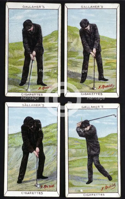 Cigarette cards showing tips from James Braid, c1900. Creator: Unknown.