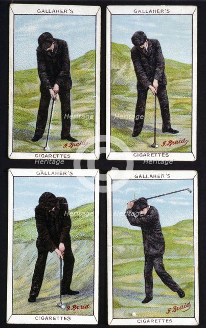 Cigarette cards showing tips from James Braid, c1900. Creator: Unknown.