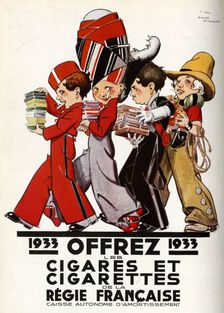 Cigarettes de la re?gie Franc?aise, 1932. Creator: Vincent, René (1879-1936)