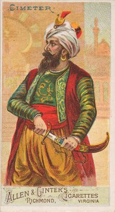 Cimeter, from the Arms of All Nations series (N3) for Allen & Ginter Cigarettes Brands, 1887. Creator: Allen & Ginter