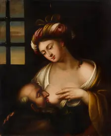 Cimon and Pero (Roman Charity), 1700-1799. Creator: Francesco Cairo