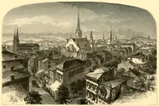 Cincinnati, View from the Carlisle Hotel 1874. Creator: Alfred Waud