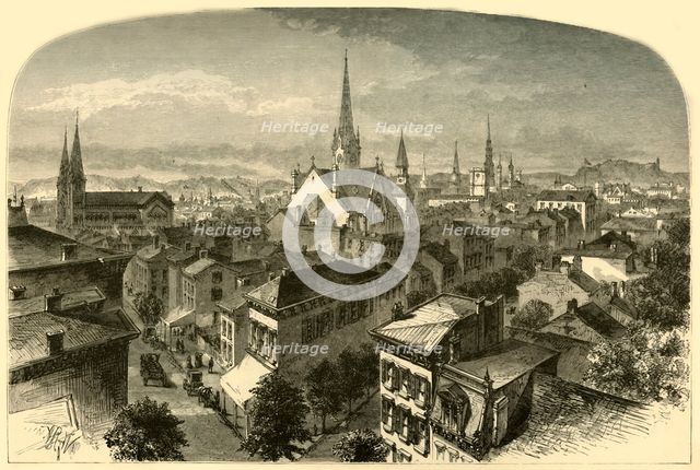 'Cincinnati, View from the Carlisle Hotel', 1874. Creator: Alfred Waud.
