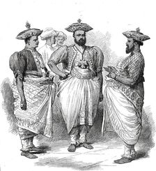 Cinghalese Chiefs waiting for the Prince of Wales at Kandy, Ceylon, from a sketch by..., 1876. Creator: Unknown