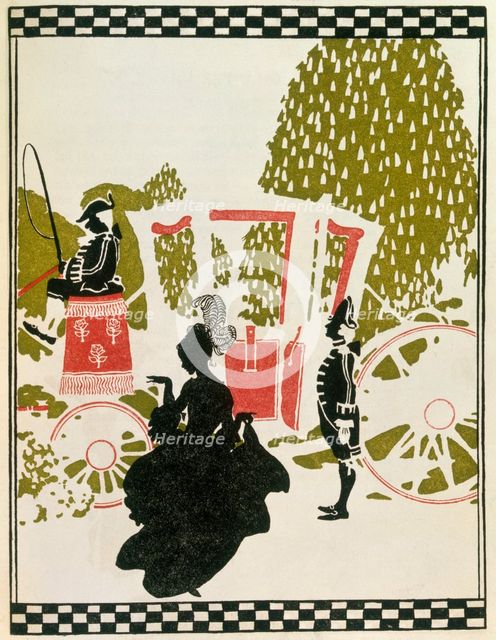 Cinderella Leaving the Ball from Cinderalla pub. 1919  (colour lithograph)