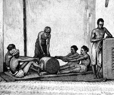 Cinnamon packing, India, 1895.Artist: Armand Kohl