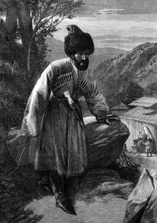 Circassian of the Soubash..."All Round the World," exhibition of sketches by W. Simpson, 1874. Creator: William Hollidge