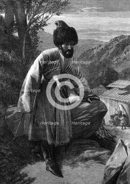 Circassian of the Soubash..."All Round the World," exhibition of sketches by W. Simpson, 1874. Creator: William Hollidge.