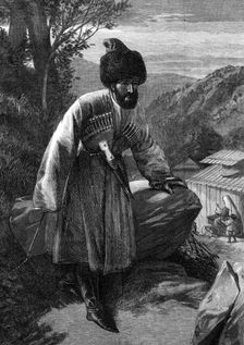 Circassian of the Soubash..."All Round the World," exhibition of sketches by W. Simpson, 1874. Creator: William Hollidge