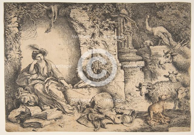 Circe with the companions of Ulysses changed into animals, 1650-51. Creator: Giovanni Benedetto Castiglione.