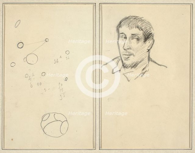 Circles and Numbers; Self-Portrait [recto], 1884-1888. Creator: Paul Gauguin.