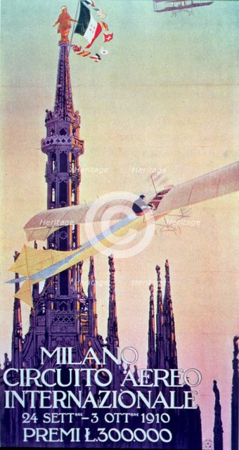 Circuito Aereo Internazionale de Milano', September 24 to October 3, 1910, the aircraft is an Ant…