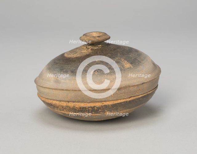 Circular Covered Box, Korea, Three Kingdoms period (57 B.C.-A.D. 668), Gaya..., 5th/6th century. Creator: Unknown.