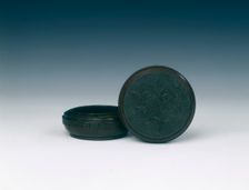 Circular copper incense box with prunus, Late Ming dynasty, China, early 17th century. Creator: Unknown