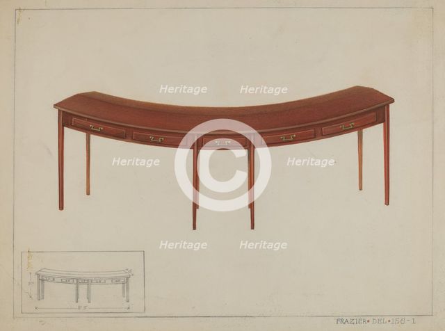 Circular Desk, c. 1936. Creator: Cornelius Frazier.