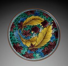 Circular Dish with Tall Base: Kutani Ware, late 19th Century. Creator: Unknown