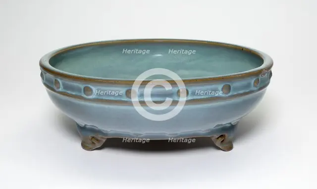 Circular Flowerpot Stand with Three Cloud-Shaped Feet, Jin dynasty (1115-1234), 13th century. Creator: Unknown.