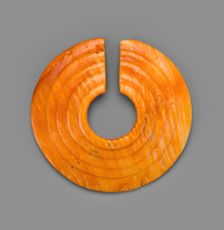 Circular Nose Ornament Incised with Concentric Bands, A.D. 800/1200. Creator: Unknown