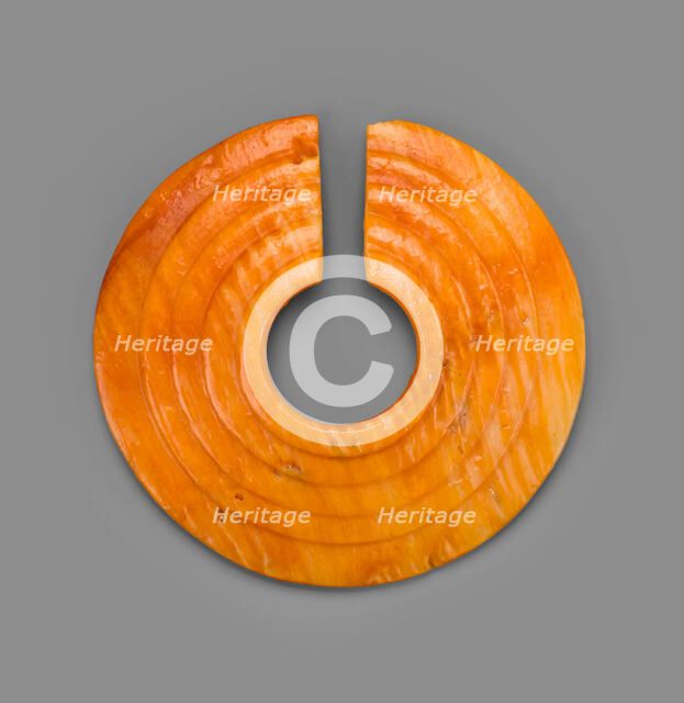 Circular Nose Ornament Incised with Concentric Bands, A.D. 800/1200. Creator: Unknown.