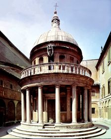 Circular small temple of San Pietro in Montorio in Rome, designed by Bramante, 1502
