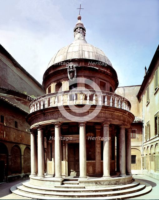 Circular small temple of San Pietro in Montorio in Rome, designed by Bramante, 1502.
