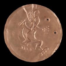 Circular pendant with alligator, 800-1200. Creator: Unknown