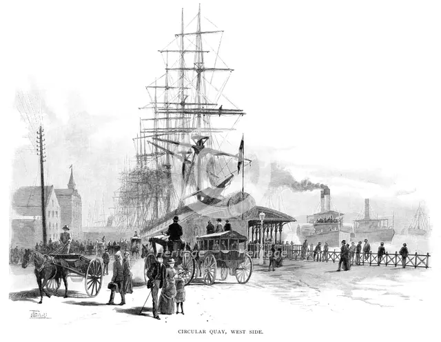 Circular Quay, west side, Sydney, New South Wales, Australia, 1886.Artist: Frederic B Schell