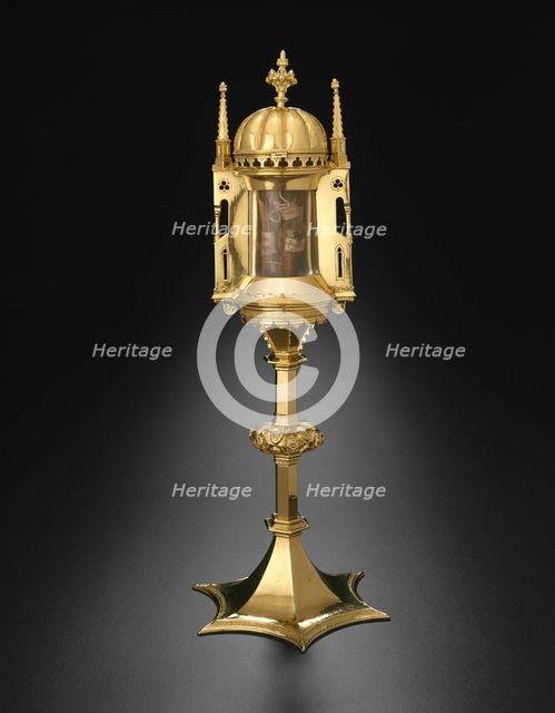 Circular Reliquary with Domed Roof and Relics of Saints Godehard and Bernward, 1375/1400. Creator: Unknown.