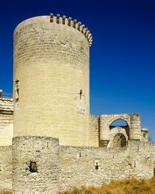 Circular tower, Cuellar Castle, Palace of the Dukes of Alburquerque, Segovia, Spain (2003). Creator: LTL
