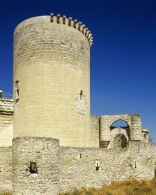 Circular tower, Cuellar Castle, Palace of the Dukes of Alburquerque, Segovia, Spain (2003). Creator: LTL