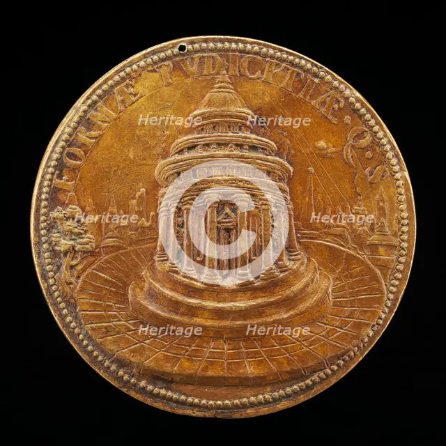 Circular Temple with a City in the Background [reverse], 1552 or after. Creator: Pietro Paolo Galeotti.
