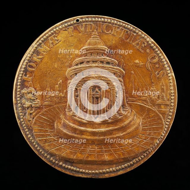 Circular Temple with a City in the Background [reverse], 1552 or after. Creator: Pietro Paolo Galeotti.