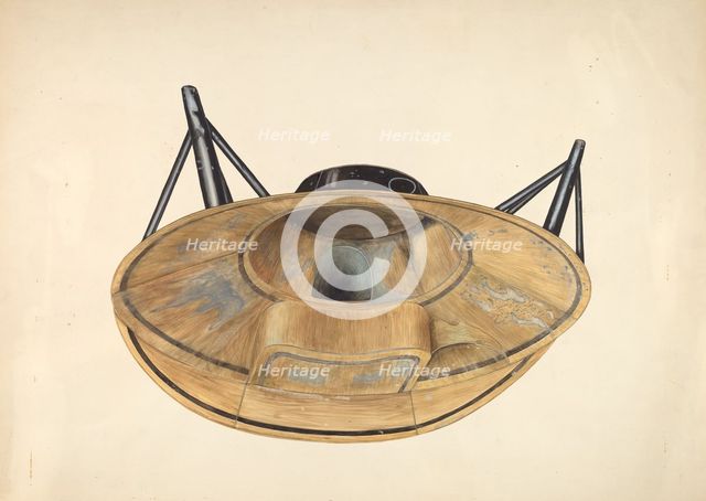 Circular Tin Bath Tub, c. 1938. Creator: Wilbur M Rice.