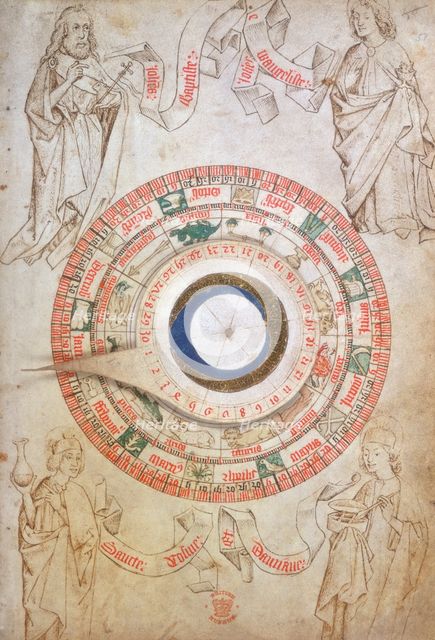 Circular zodiacal lunar scheme, 1486.  Creator: Unknown.