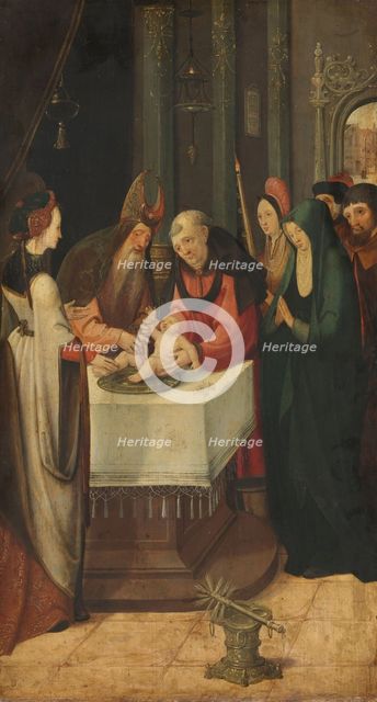 Circumcision of Christ, Left Wing of an Altarpiece, on verso is the Virgin from an Annunciation scen Creator: Pseudo-Jan Wellens de Cock.
