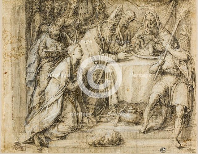 Circumcision of the Christ Child (recto); Marriage of the Virgin (verso), c.1577. Creator: Workshop of Paolo Caliari, called Veronese .