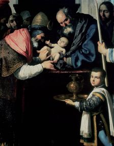Circumcision detail, oil on canvas by Francisco Zurbarán
