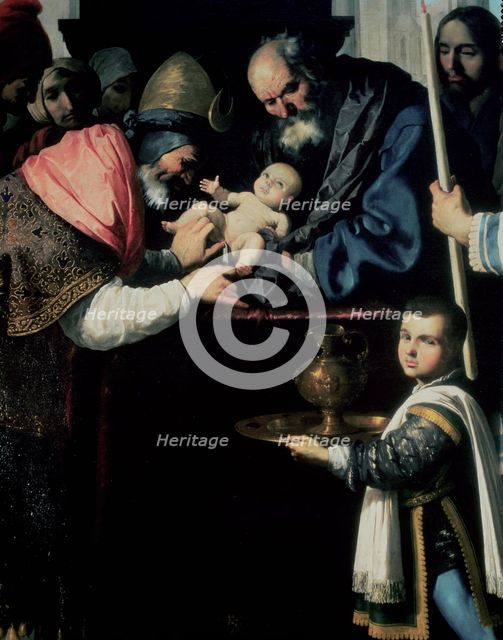  'Circumcision', detail, oil on canvas by Francisco Zurbarán.