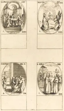 Circumcision; Festival of Name of Christ; St. Odilo; St. Euphrosyna. Creator: Jacques Callot
